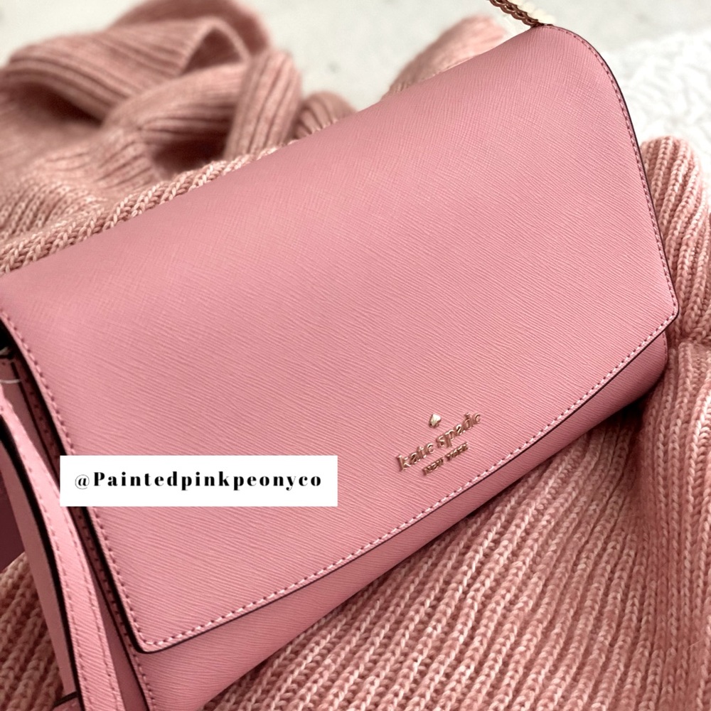Sold!! KATE SPADE | Pink Carnation Purse Crossbody Shoulder Bag - Picture 9 of 14